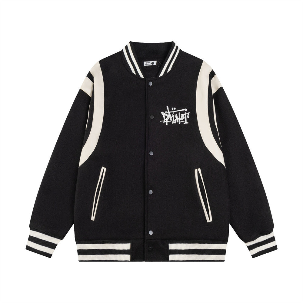 Halloy™ Loose Casual Letter Embroidered Jacket
