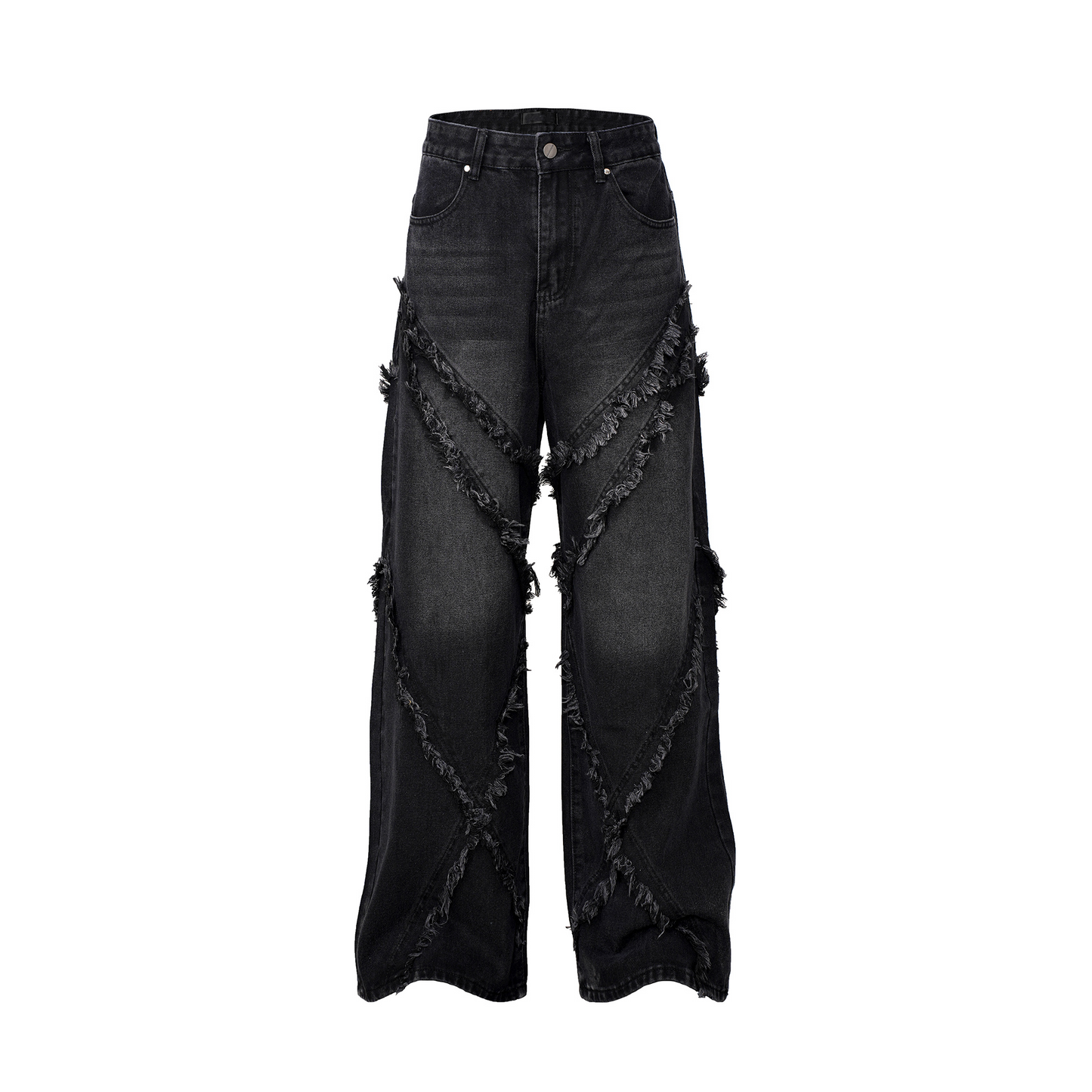 Halloy™ Tassel Edge Patchwork Denim