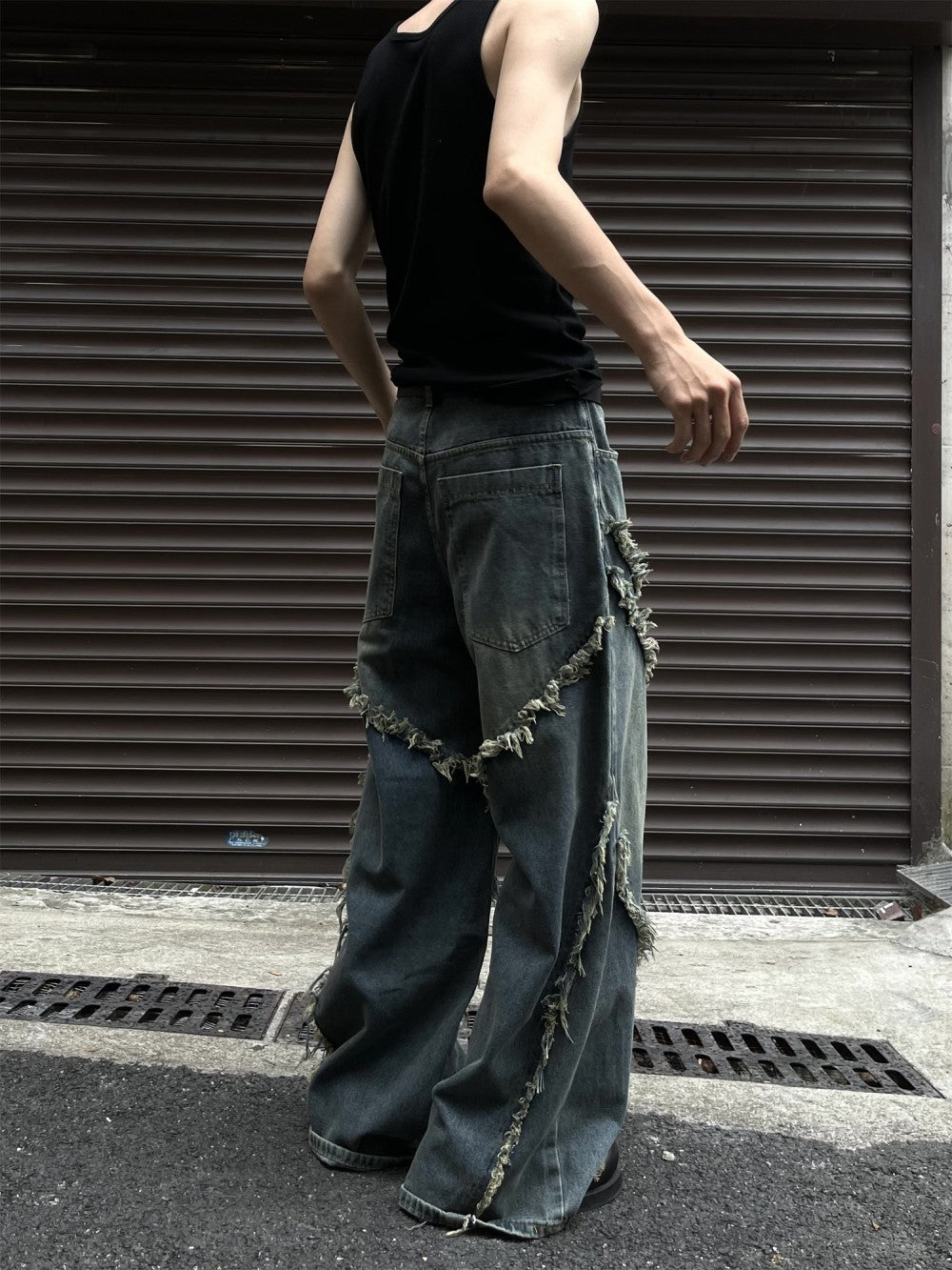Halloy™ Tassel Edge Patchwork Denim
