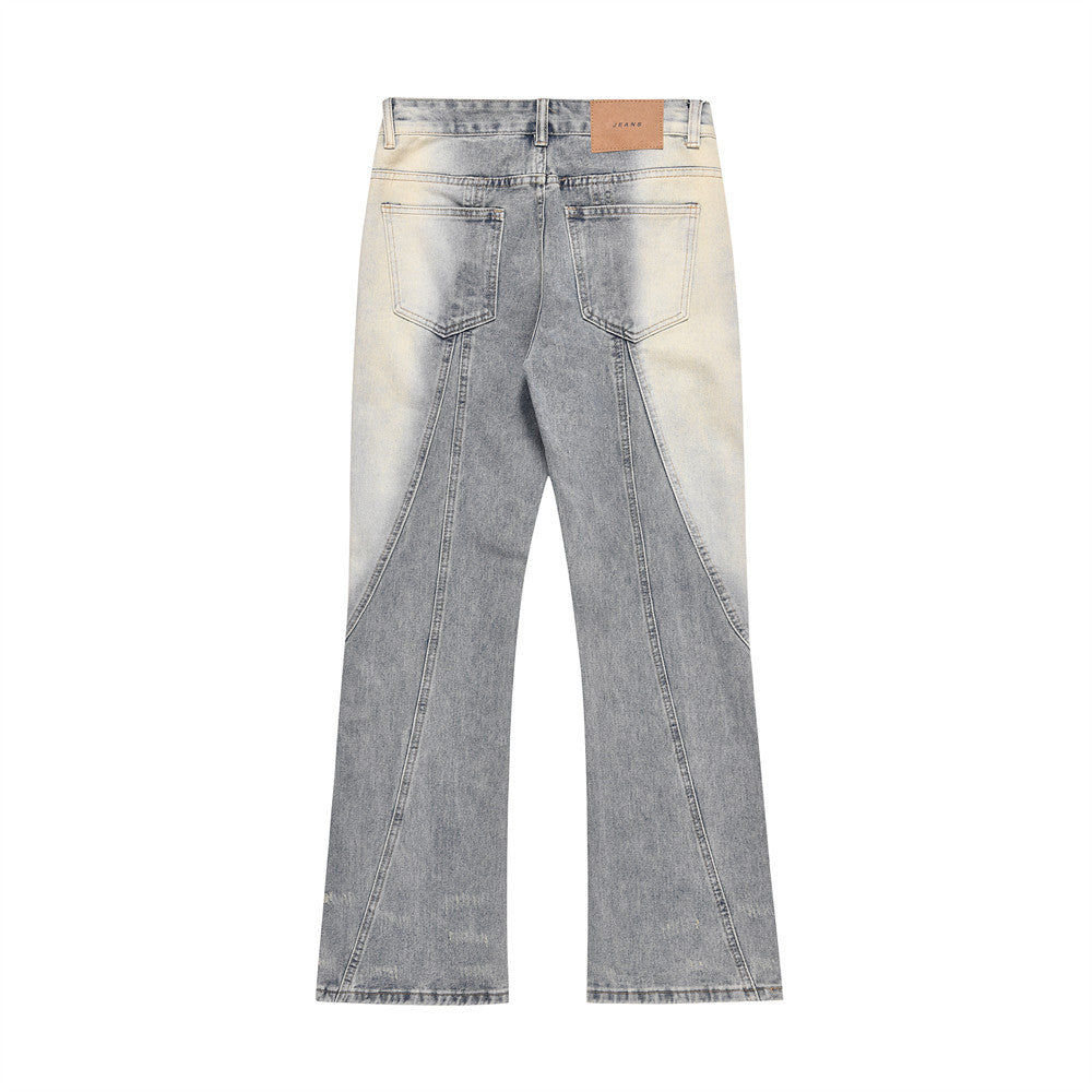 Halloy™ Washed And Worn Inkjet Flared Jeans