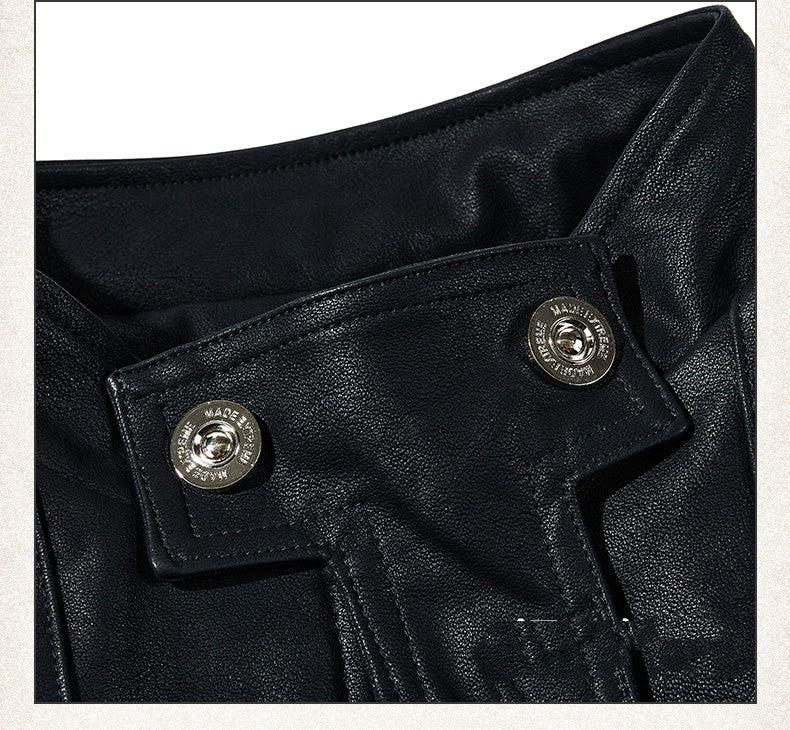 Halloy™ Leather Rock Motorcycle Jacket