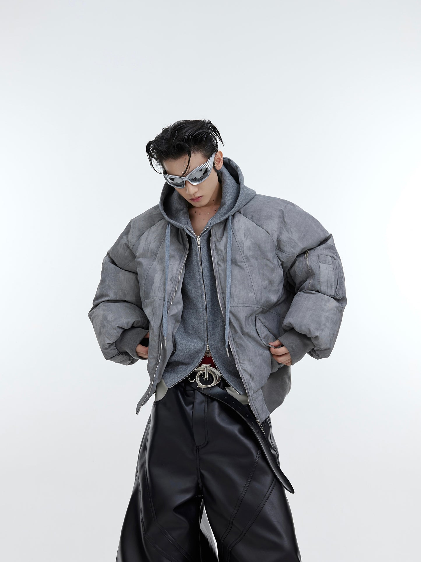 Halloy™ Vintage Two-Piece Patchwork Cotton Hoodie Jacket