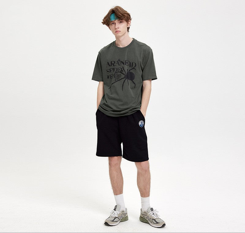 Halloy™ Letters Spider Web Loose T-shirt