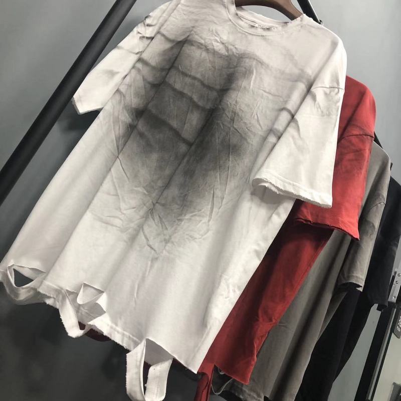 Halloy™ T-Shirt with Frayed Edges & Cropped Sleeves