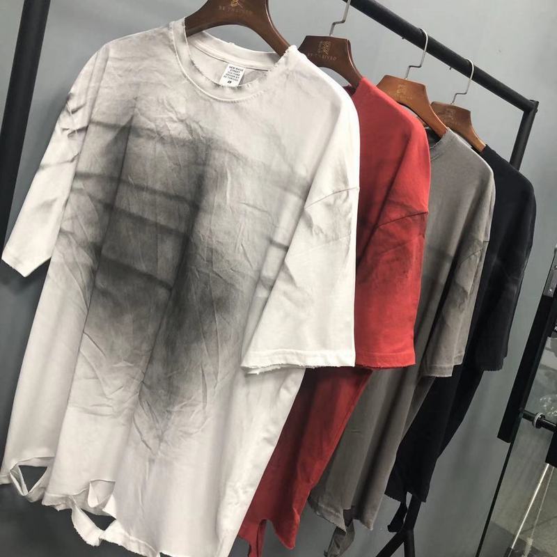 Halloy™ T-Shirt with Frayed Edges & Cropped Sleeves