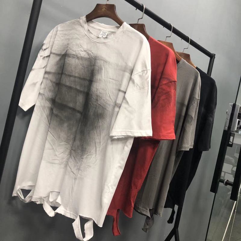 Halloy™ T-Shirt with Frayed Edges & Cropped Sleeves