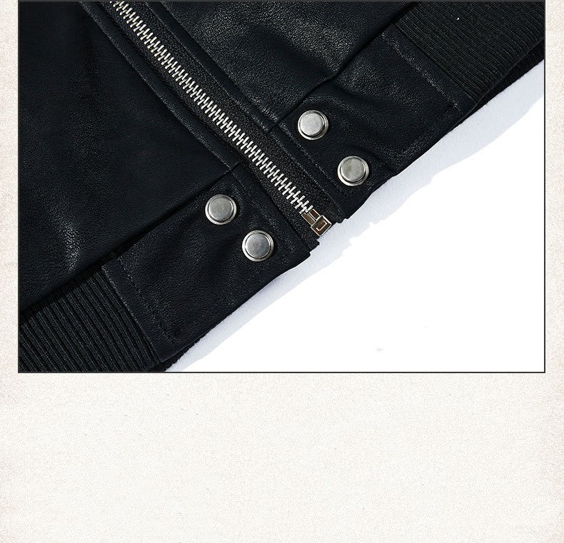 Halloy™ Leather Rock Motorcycle Jacket
