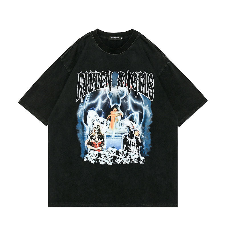 Halloy™ Retro Personality Vintage Printed T-shirt
