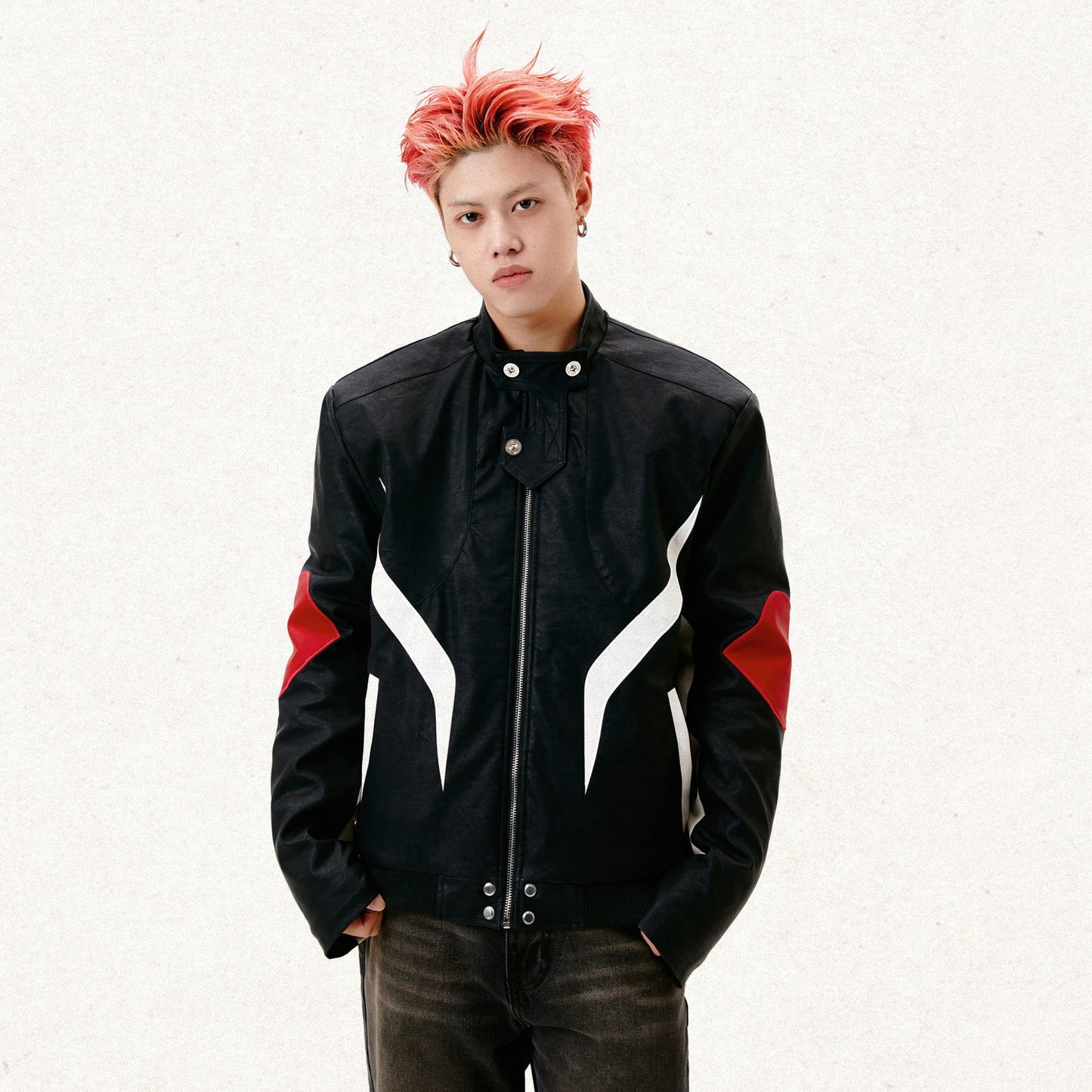 Halloy™ Leather Rock Motorcycle Jacket