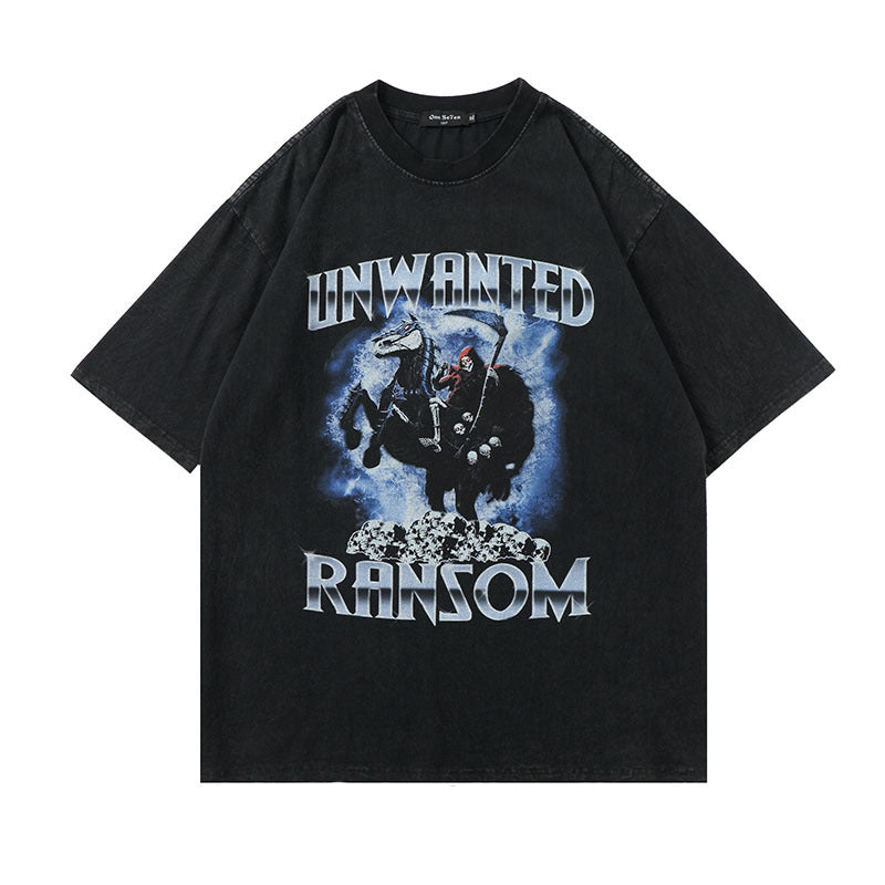 Halloy™ Hip Hop Streetwear Washed T-shirt