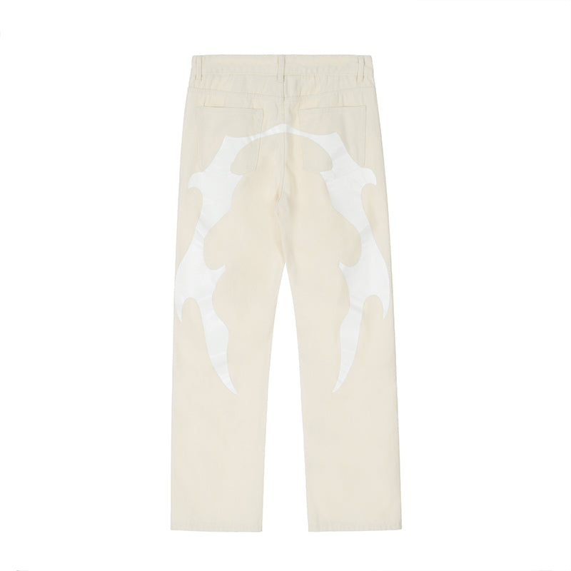 Halloy™ Vintage Letter Printed Jeans