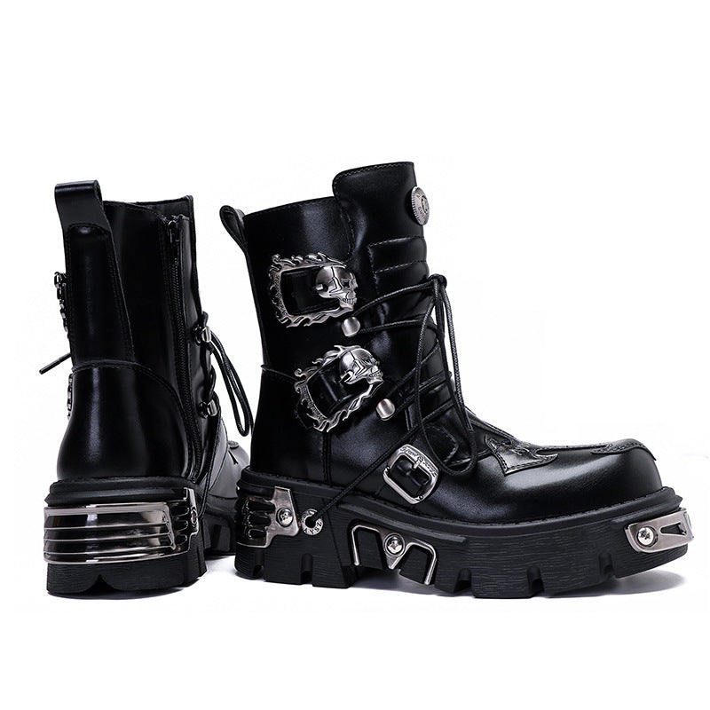 Halloy™ Retro Casual Punk Workwear High Leg Boots