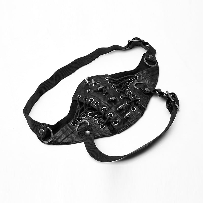 Halloy™ Shadow Spire Leather Mask (Rock & Punk)