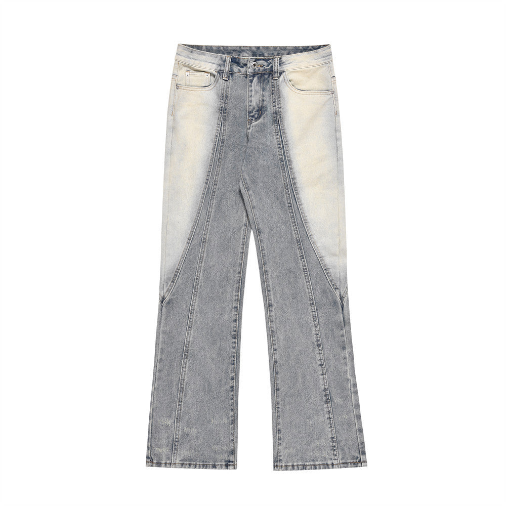 Halloy™ Washed And Worn Inkjet Flared Jeans