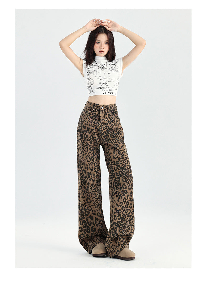 Halloy™ Retro Minority Leopard Jeans