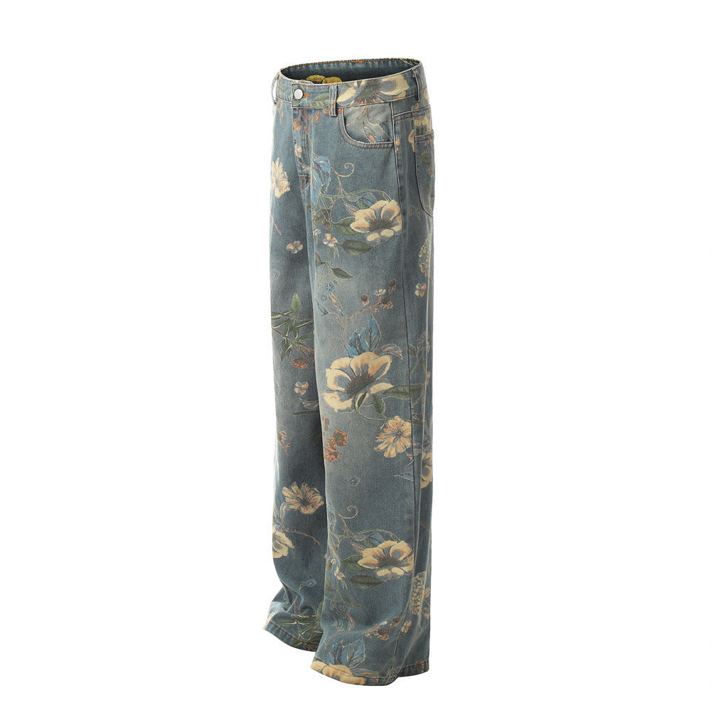 Halloy™ Niche Printed Flex Loose Jeans