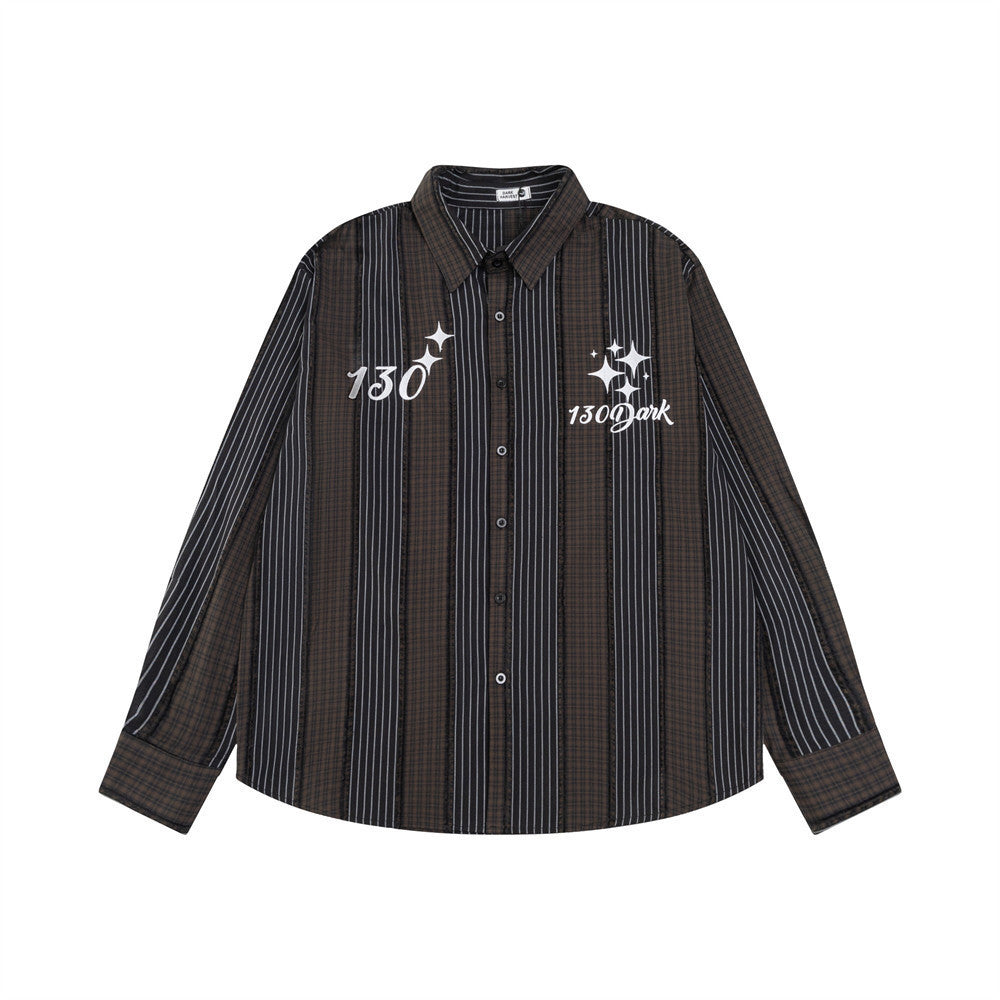 Halloy™ Color-contrast Check Long Sleeve Shirt