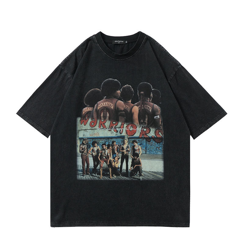 Halloy™ Hip Hop Streetwear Washed T-shirt