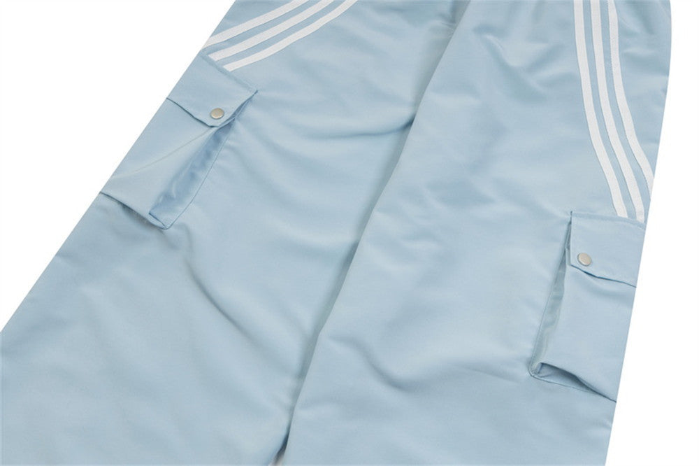 Halloy™ Side Striped Three-bar Loose Wide-leg Pants