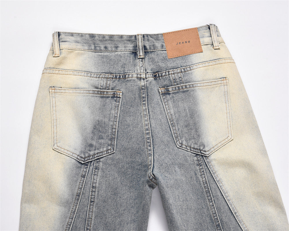Halloy™ Washed And Worn Inkjet Flared Jeans