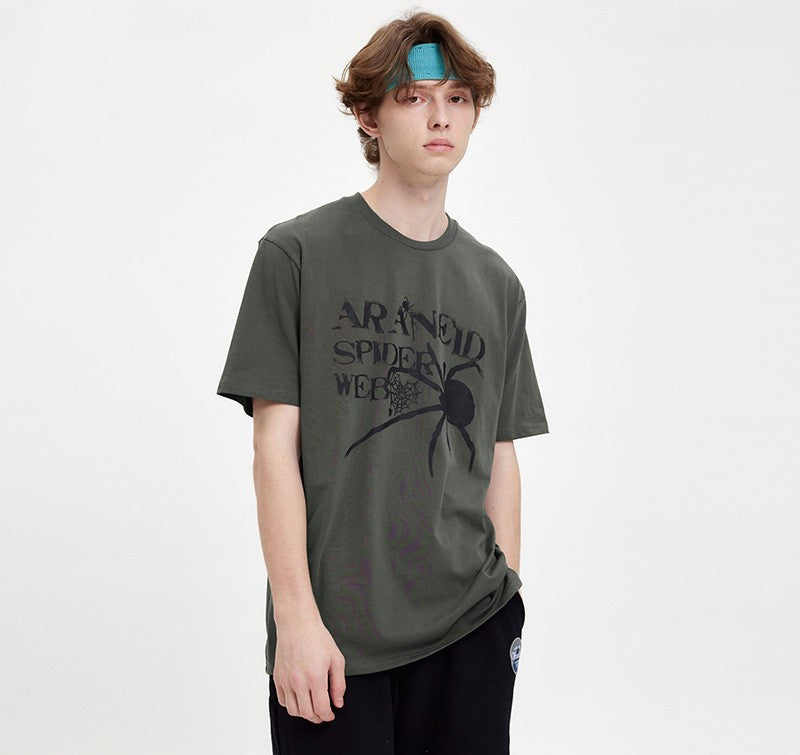 Halloy™ Letters Spider Web Loose T-shirt
