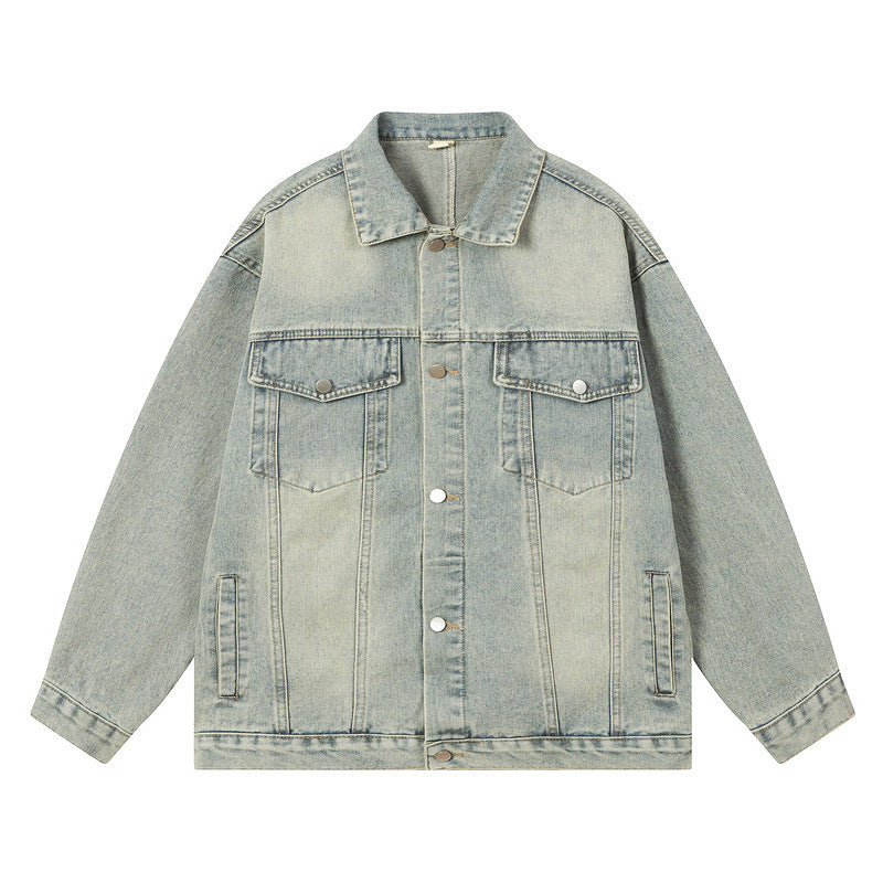 Halloy™ Washed Light Color Denim Jacket