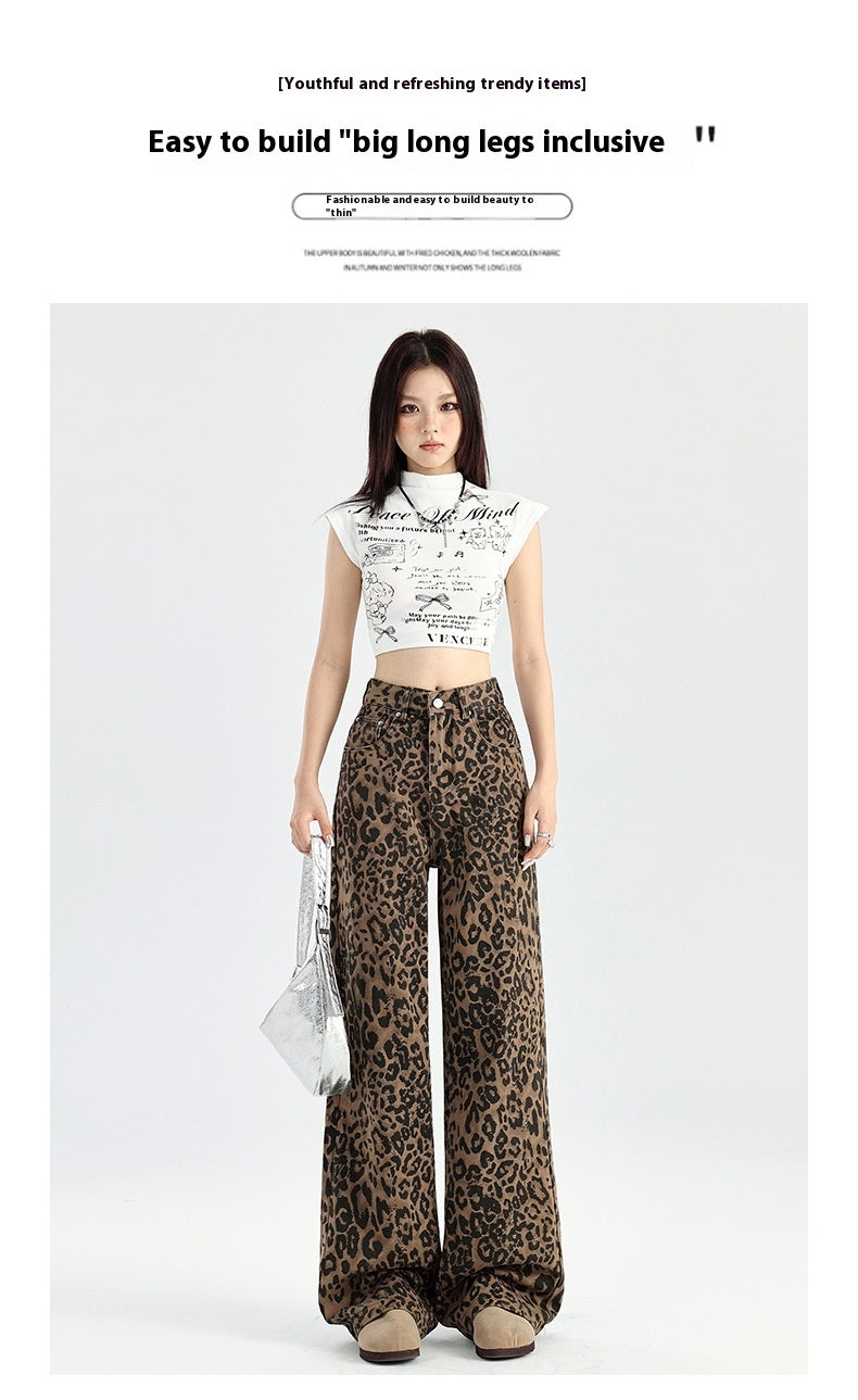 Halloy™ Retro Minority Leopard Jeans