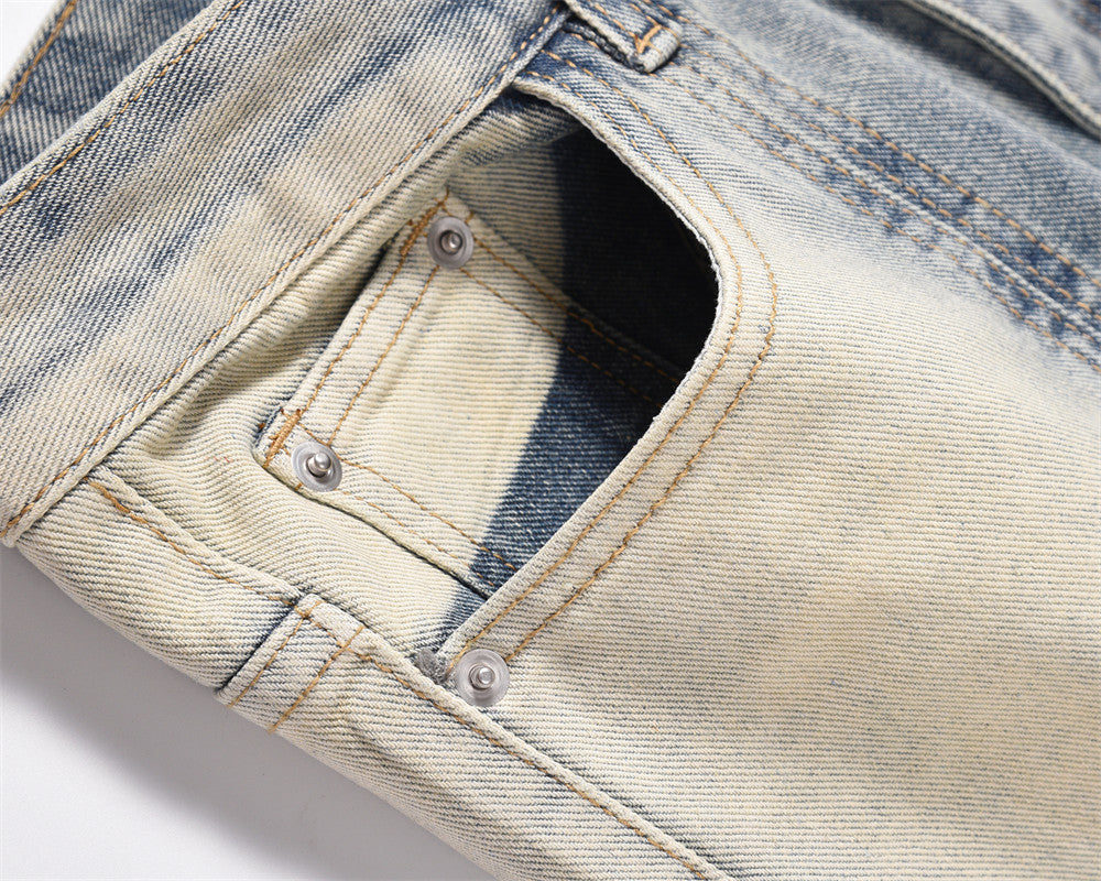 Halloy™ Washed And Worn Inkjet Flared Jeans