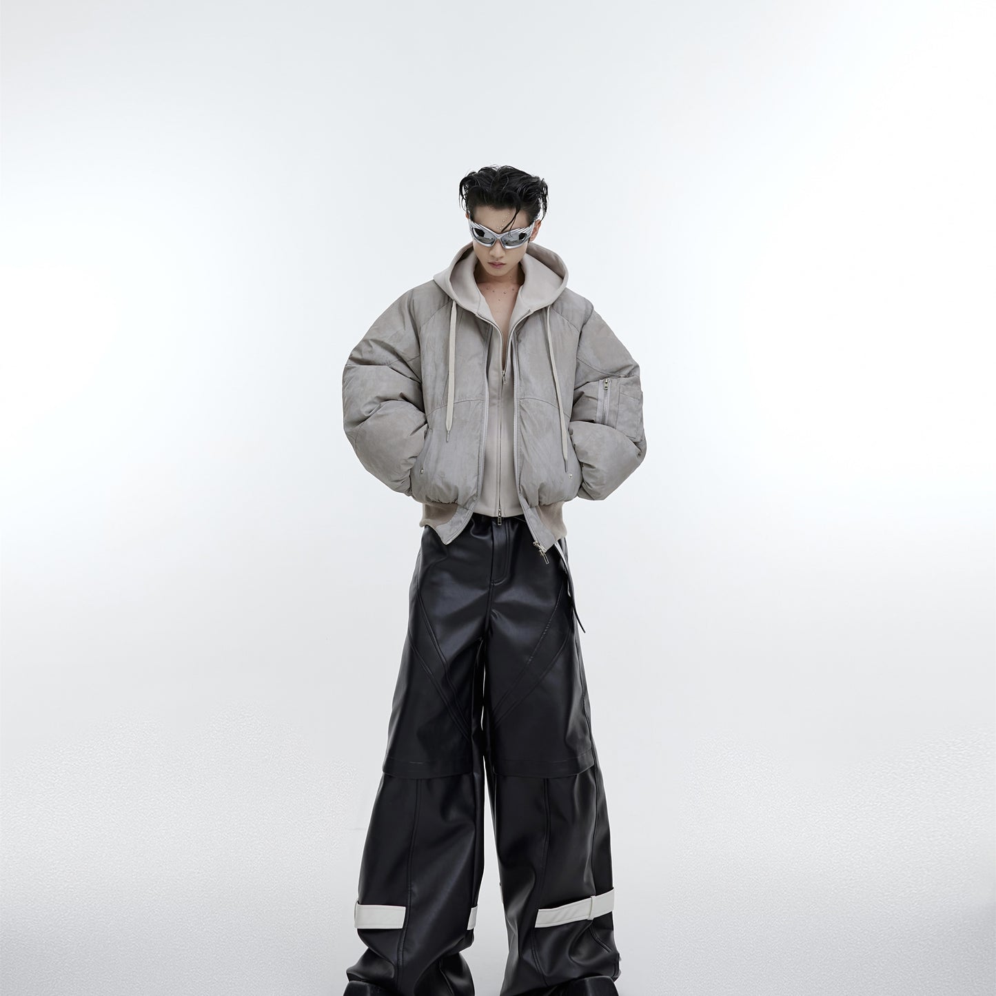 Halloy™ Vintage Two-Piece Patchwork Cotton Hoodie Jacket