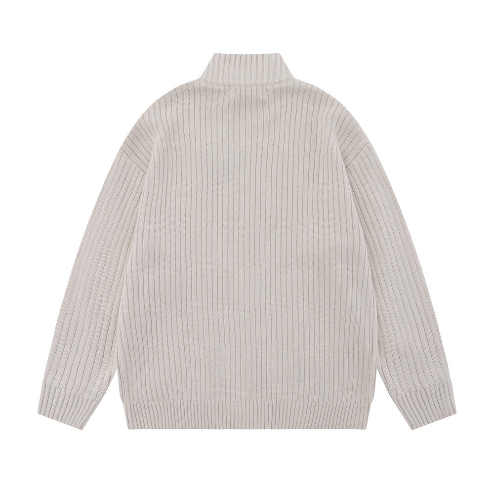 Halloy™ Alphabet Graffiti Zip Sweater Cardigan