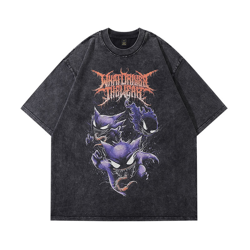 Halloy™ Vintage Printed Oversize Distressed T-shirt