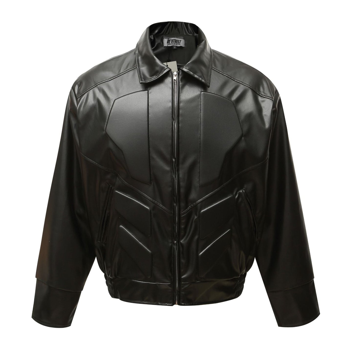 Halloy™ Locomotive Padded Shoulder Leather Jacket