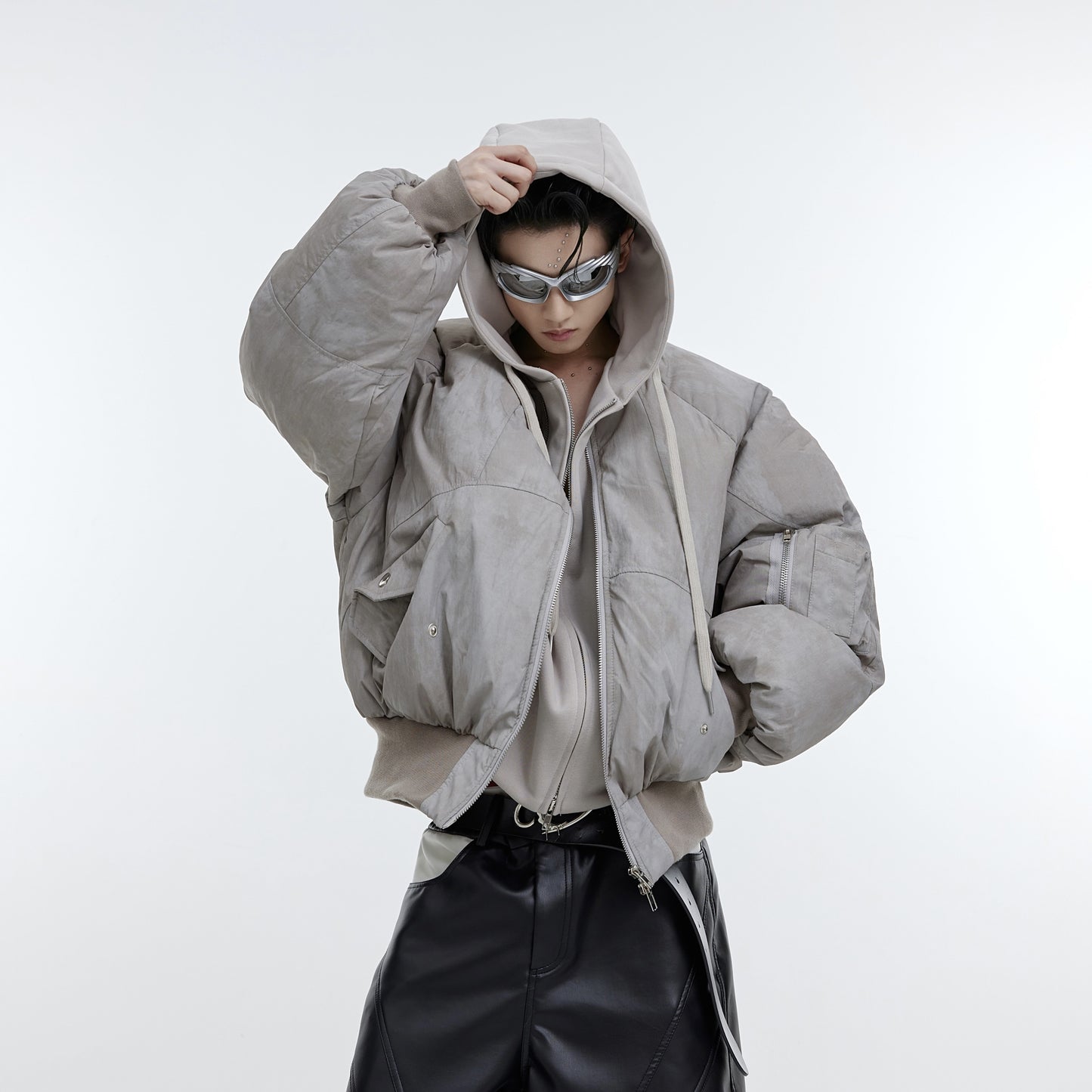 Halloy™ Vintage Two-Piece Patchwork Cotton Hoodie Jacket