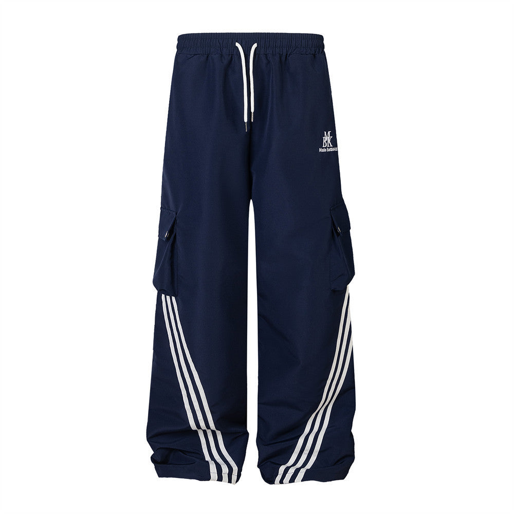 Halloy™ Side Striped Three-bar Loose Wide-leg Pants