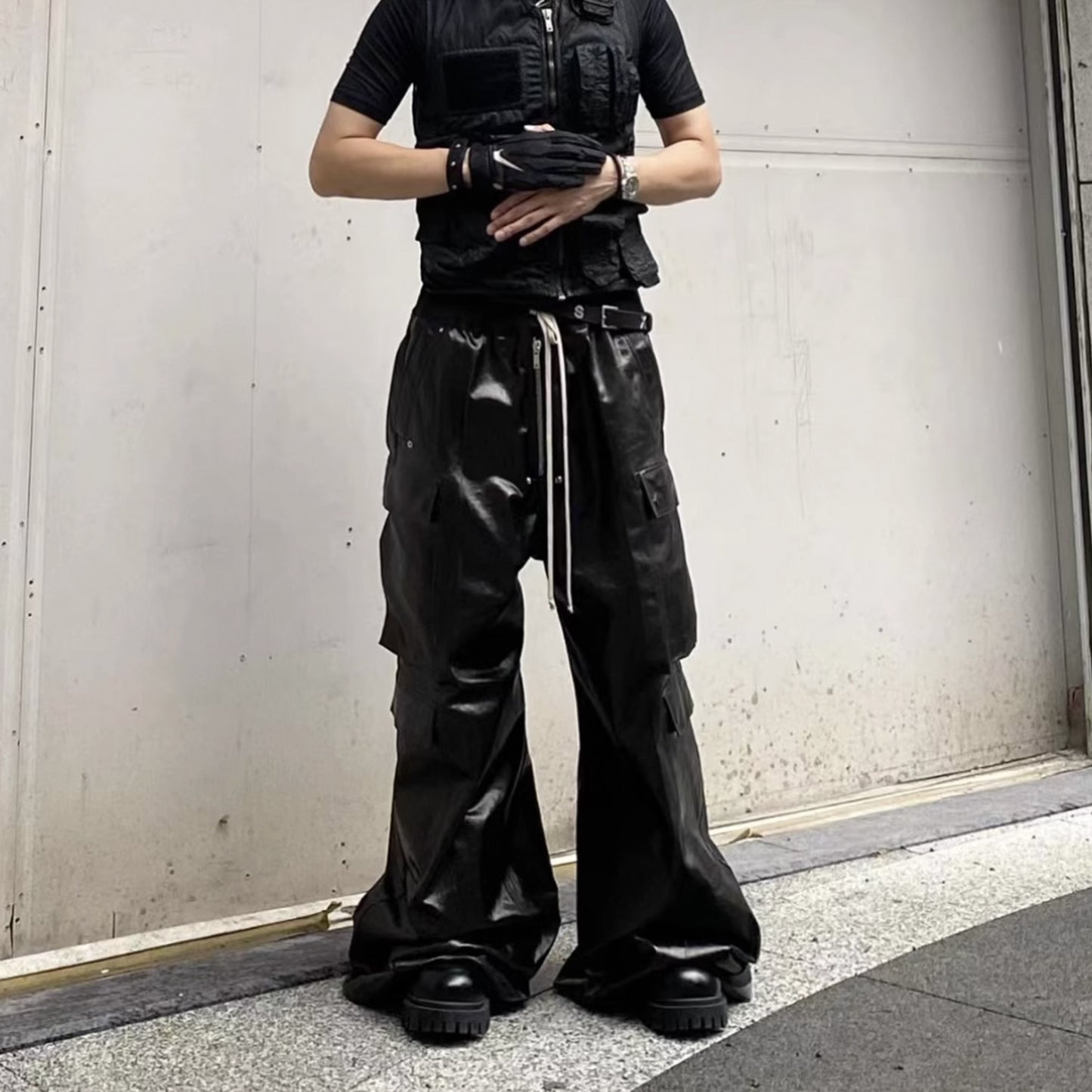Halloy™ Bright Coated Black Opium Pants