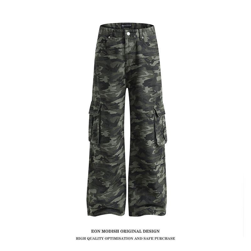 Halloy™ American Vintage Street Camouflage Workwear Trousers