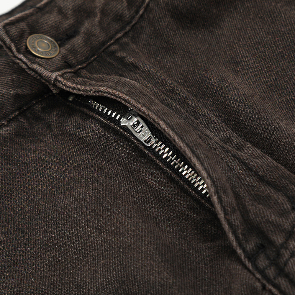 Halloy™ Cargo Personality Straight Long Jeans