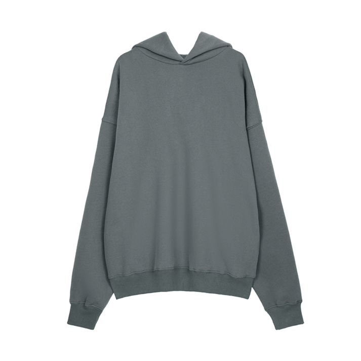 Halloy™ Pure Color Plus Velvet Padded Shoulder Off Hoodie
