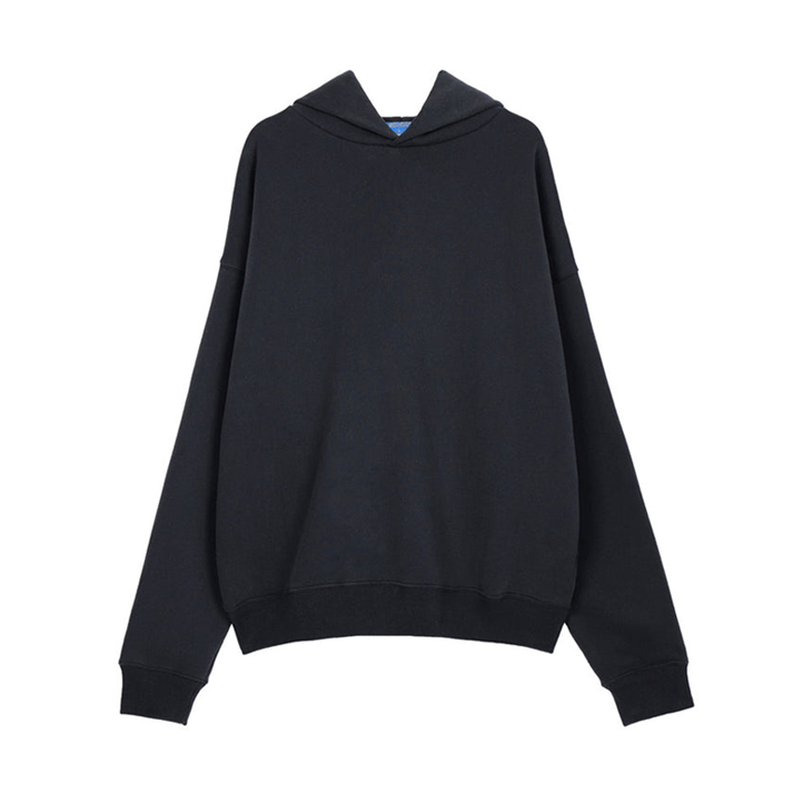 Halloy™ Pure Color Plus Velvet Padded Shoulder Off Hoodie