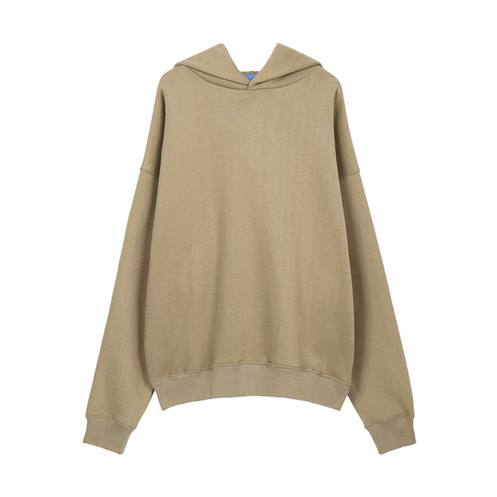 Halloy™ Pure Color Plus Velvet Padded Shoulder Off Hoodie