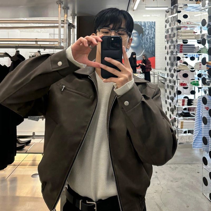 Halloy™ Lapel Leather Jacket