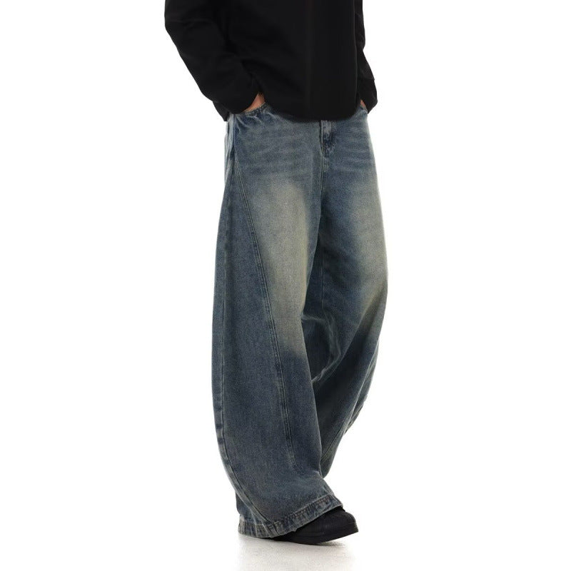 Halloy™ American Retro Washed Curved Jeans