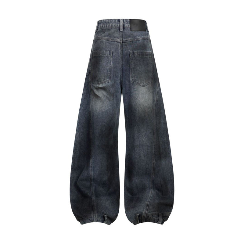 Halloy™ Retro Washed Ripped Deconstruction Stitching Jeans