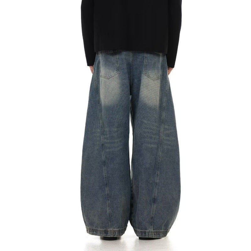Halloy™ American Retro Washed Curved Jeans