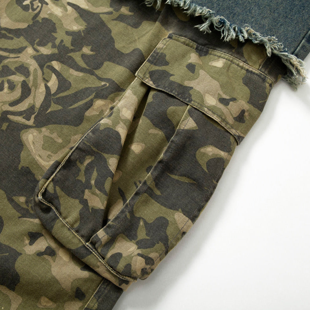 Halloy™ Heavy Industry Washing Hole Denim Trousers