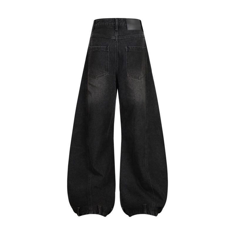 Halloy™ Retro Washed Ripped Deconstruction Stitching Jeans