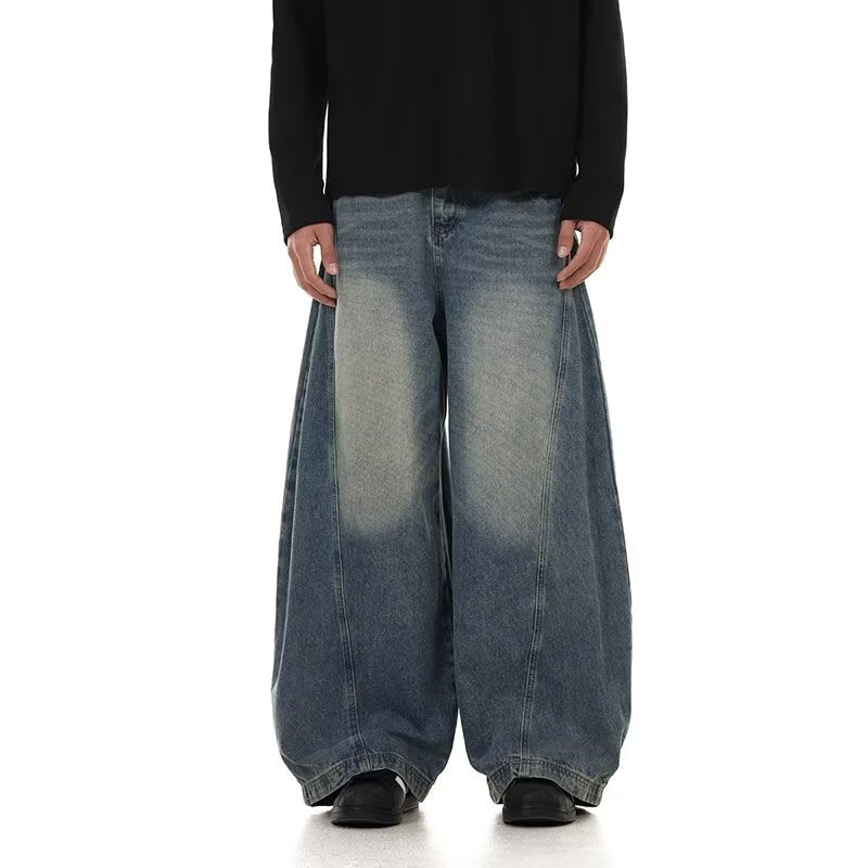 Halloy™ American Retro Washed Curved Jeans