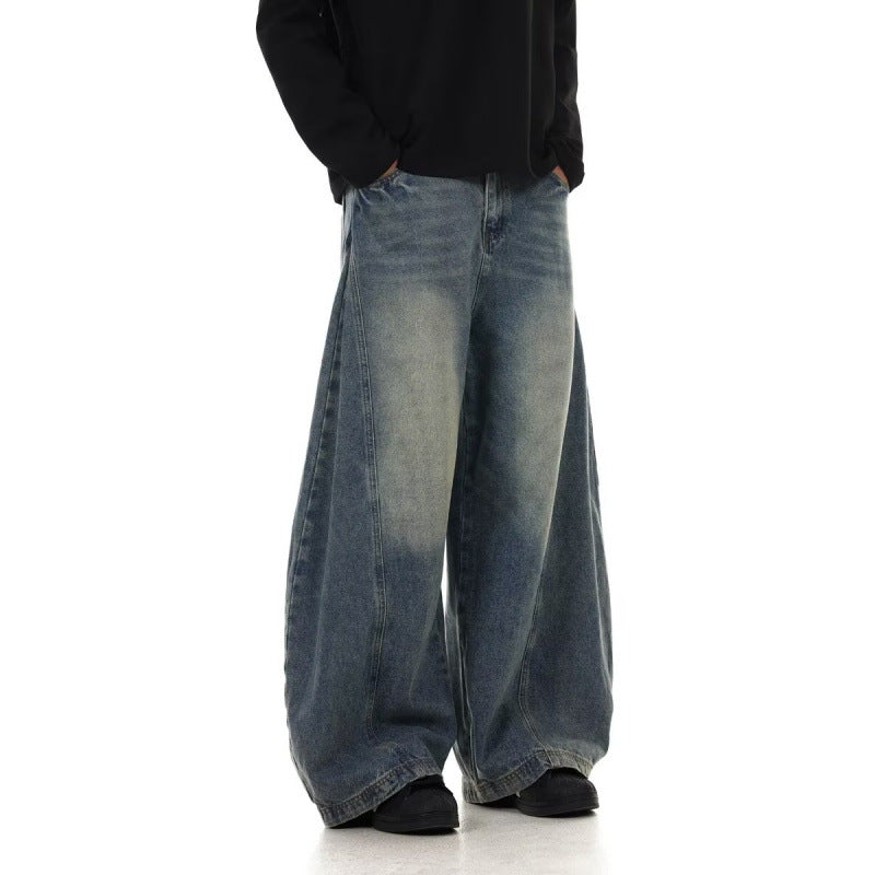Halloy™ American Retro Washed Curved Jeans