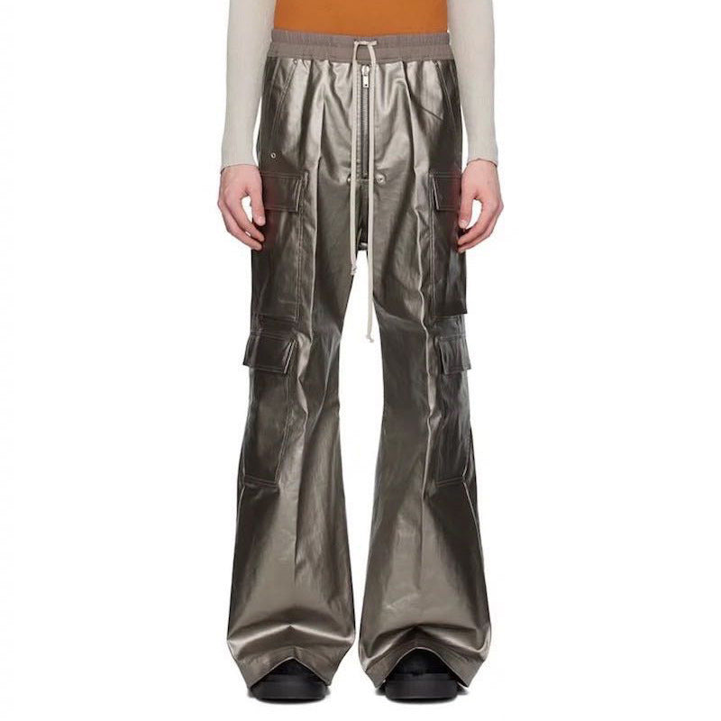 Halloy™ Multi-Pocket Metallic Leather Cyberpunk Pants