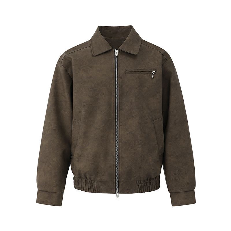 Halloy™ Lapel Leather Jacket